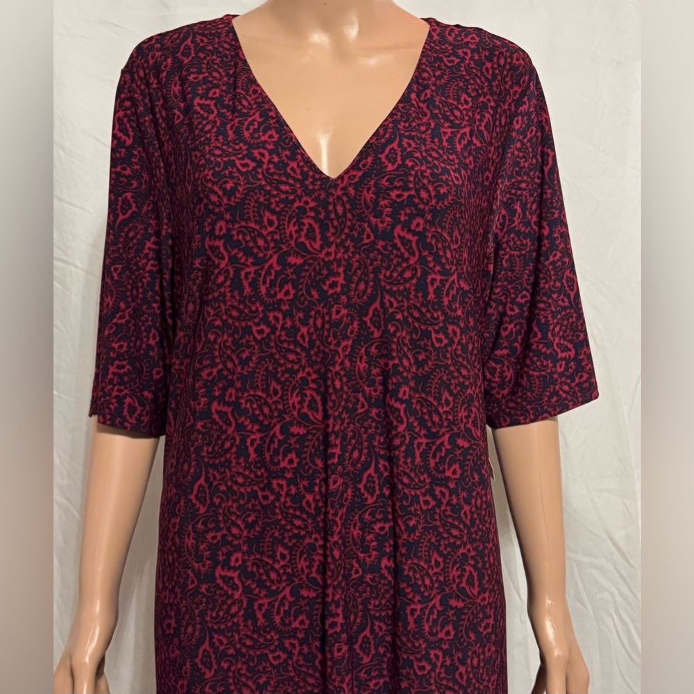 MSK
Plus Size Printed V-Neck Tie-Waist Short-Sleeve Dress - Picture 7 of 11